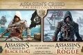 Assassin's Creed The Rebel Collection promotional banner showcasing Edward Kenway from Black Flag and Shay Patrick Cormac from Rogue with ships and pirate themes.