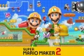 Super Mario Maker 2 Switch NSP artwork featuring Mario, Luigi, level creation tools, enemies, blocks, and platform building elements.