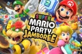 Official promo key art for Super Mario Party Jamboree featuring Mario, Luigi, Bowser, Peach, and iconic Mario characters around a giant dice block.